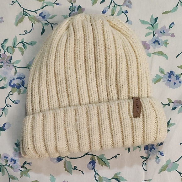 Cream Ribbed Knit Beanie‎ Hat - Picture 1 of 5